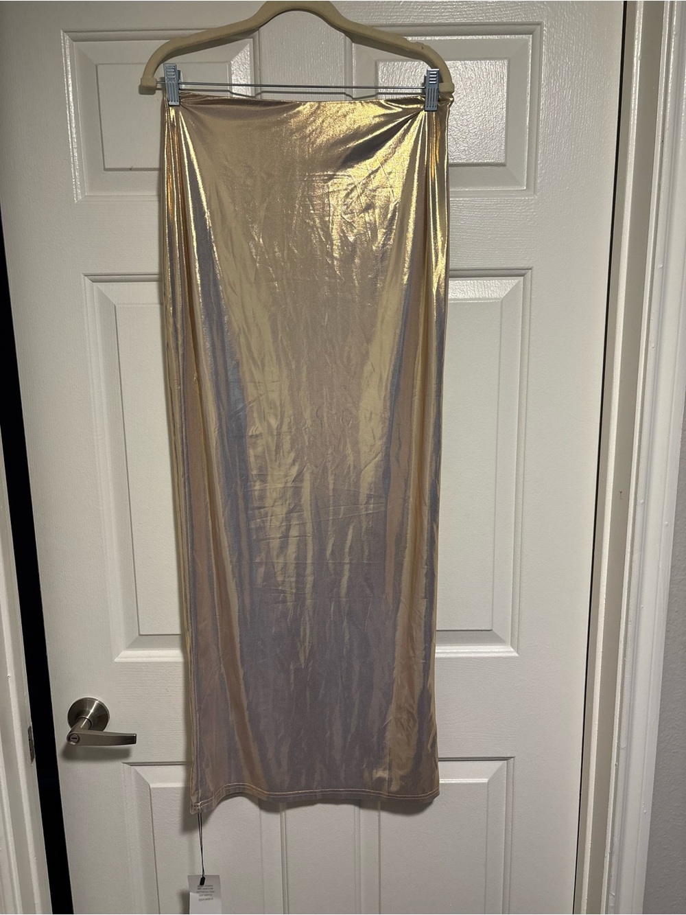 superdown Metallic Rose Gold Maxi Skirt Size Medium